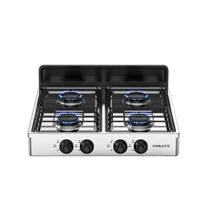 Sokany Kitchen Gas Cooking Stoves Parts Small Kitchen Appliances 4burner Stainless Steel Electric Gas Stove With Oven