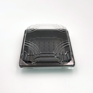JY-81200 Beliebte Plastik-Sushi-Verpackungsschale Quadratisch mit Goldfolie für Lebensmittel mit Transparentem Deckel - Product Image 6
