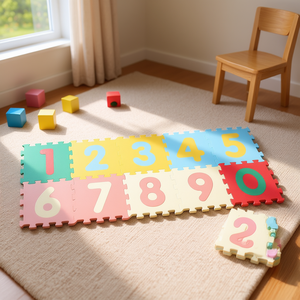 Tapis de jeu puzzle numéroté pastel 320 mm x 320 mm pour enfants - Product Image 3