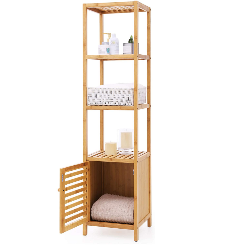 Бамбуковый угловой шкаф для хранения, органайзер для хранения для гостиной