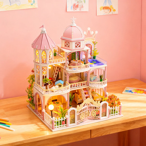 Casa de Muñecas DIY, Castillo de <span class=keywords><strong>Windsor</strong></span>, Juego de Construcción de Madera en 3D, Decoración de Patio de Villa, Regalo - Product Image 3