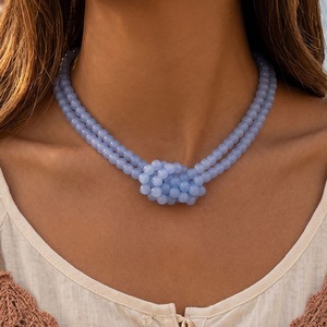 Collar de Cuentas Redondas Rojas de Varias Capas, Cuentas de Vidrio, Colgante, Joyería Vintage Boho para Mujer, para Fiestas o Uso Diario - Product Image 5