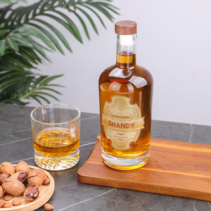 Vanjoin épaissir le fond poids lourd whisky liqueur bouteille verre épaule ronde 700ml vin <span class=keywords><strong>cidre</strong></span> sprints bouteilles avec bouchons - Product Image 2