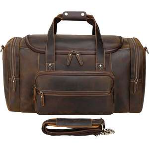 Sac de voyage en cuir véritable pour homme et femme, sac à vêtements, meilleur bagage à main en cuir véritable, sac unisexe de qualité supérieure, fournisseurs premium - Product Image 1