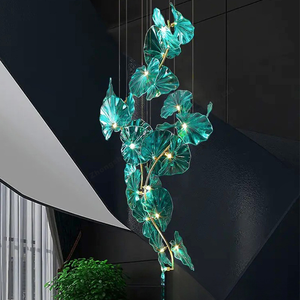 Insieme stile estetico su misura infissi decorazione interna galleria d'arte Villa unico lampadario in vetro a LED fiore - Product Image 1