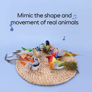 Hot Selling Vivid Chirping Interactive Catnip Toys for Indoor Cats Retractable Cat Teaser Toy Cat Toys Hanging Bird