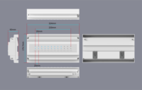 Kotak Plastik DIN Rail, Casing Instrumen Elektronik ABS, Casing Modul PCB untuk Pengontrol PLC, Sablon & Potongan Khusus