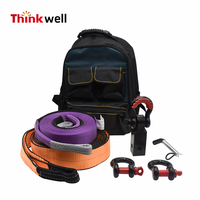 Kit de récupération de haute qualité pour camion lourd avec manille, sangle de remorquage, bloc d'arrachage, accessoires de treuil sauvetage de remorque tout-terrain