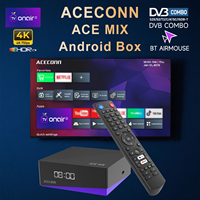 Récepteur satellite ACECONN Android 9.0 pour Box 4K DVB-S2/T2/C Lecteur 32 Go Double WiFi BT Télécommande Air Mouse TVONAIR3 ACEMIX