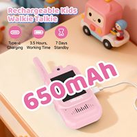 Walkie Talkie con Video, 0-3M, para Niños y Niñas, Paquete de 2, Pantalla Metálica, Largo Alcance, Radio Bidireccional, 11 Canales, Menos de 1.5km, Regalos de Navidad/Cumpleaños