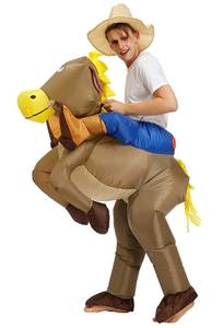 Costume de <span class=keywords><strong>cowboy</strong></span> pour adulte en gros, costume de cheval amusant <span class=keywords><strong>gonflable</strong></span> à air, animal à monter pour Halloween - Product Image 5