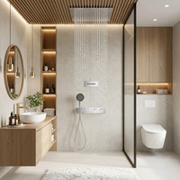Conjunto de ducha de techo termostático empotrado, mezclador de ducha, grifo de latón para baño