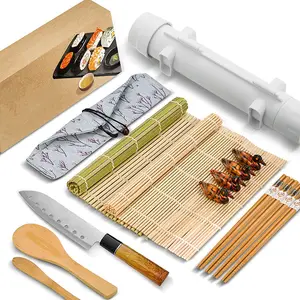 Multifunctional Reusable Bamboo Sushi Making Kit Bamboo Rolling Tray Mold Sushi Machine For Kitchen Use