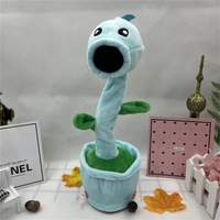 Jouet dansant chantant électrique parlant en peluche super douce pour enfants avec des plantes légères Vs. Zombies Peashooter répété