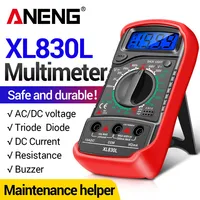Multímetro Digital Mini ANENG XL830L, 1999 Lecturas, Voltímetro AC/DC, Amperímetro, Ohmímetro, Probador de Transistores HFE, Herramientas de Medición Eléctrica