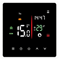 Termostato Inteligente con Pantalla Táctil y Wi-Fi para Calefacción por Suelo Radiante, Diseño Plegable, Sistemas de Caldera Hidrónica, Operación Android, 90V-240V, Color Negro