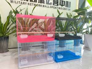 Cage à oiseaux pliable en fer avec double support en bois, cage quadrirotor pour animaux de compagnie, de style classique, fabrication artisanale - Product Image 2