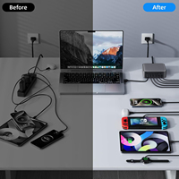 240W GaN pliable 6 ports chargeur de bureau Station téléphone portable écouteurs Watch-PD3.1 intelligent charge rapide OVP OTP Protection