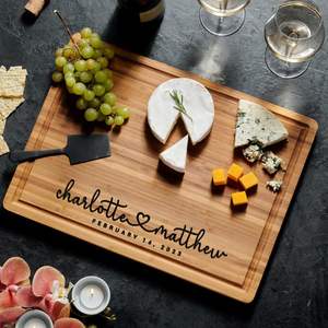 Planche à découper en <span class=keywords><strong>bambou</strong></span> gravée sur mesure, double face, réversible, sans BPA, certifiée FSC, pour charcuterie, idéale comme cadeau - Product Image 5