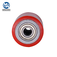 Roue en PU à âme en acier 80x70mm avec roulement pour chariot élévateur, transpalette manuel, gerbeur, rouleau de convoyeur – Pièce de rechange