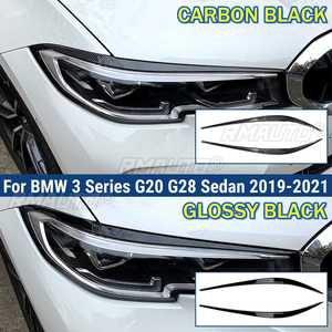2 autocollants décoratifs pour phares avant, masque de protection pour BMW Série 3 G20 320i 325i 330i 2019 2020 2021, accessoires de voiture - Product Image 1
