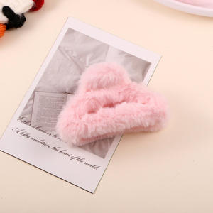 Pinza de Pelo de Felpa Coreana de Color Sólido para Mujer, Pinza de Plástico Semicircular con Forma de Estrella de 10CM, Regreso a Clases - Product Image 5