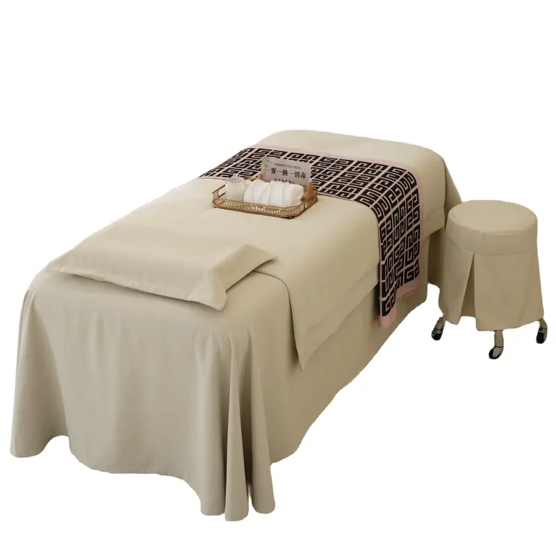 High-end Luxury Beauty Salon Beauty Bedspread 4-Piece Massage Table Sheet Set