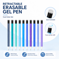 Stylo Gel Rétractable Effaçable Torsadé Tendance en Gros, Plastique Coloré 0,7 mm pour l'École et le Bureau (Prise de Notes)
