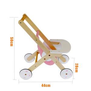 Poupée de bébé en <span class=keywords><strong>bois</strong></span> nordique, luxe, buggy, avec roues en caoutchouc, pour poupées - Product Image 4
