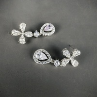 Boucles d'oreilles pendantes de luxe en argent sterling 925 GRA, motif trèfle à quatre feuilles, avec moissanite VVS, pour femme, style princesse