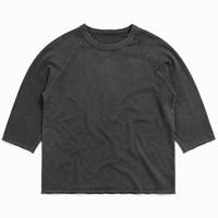 Camiseta Ecológica de Algodón Orgánico con Efecto Desgastado, Manga 3/4, Estilo Vintage de Baloncesto, Certificada OEKO-TEX