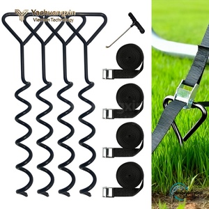 Piquet de tente en spirale à tête triangulaire, ancre de camping en métal pour l'extérieur, 40 cm, fixateur léger - Product Image 5