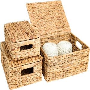 <span class=keywords><strong>Panier</strong></span> de <span class=keywords><strong>rangement</strong></span> en jacinthe d'eau Paniers en <span class=keywords><strong>osier</strong></span> pour l'organisation de cubes de <span class=keywords><strong>rangement</strong></span> pliants <span class=keywords><strong>Panier</strong></span> d'étagère en jonc de mer décoratif - Product Image 5