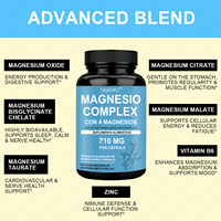 Capsules de Complexe de Magnésium en Gros OEM, Meilleures Ventes, 180 Comprimés avec Complexe de Magnésium, Vitamine D3 et Supplément Herbal