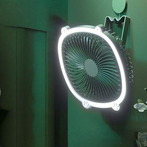 USB <b>Desk</b> Fan Portable <b>Mini</b> Cooling Fan with LED Light Quiet Rechargeable Design for Bedroom Office Travel Dorm Use - Product Image 3