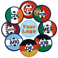 Sous-verres en PVC 2026 Football Flag, sous-verres personnalisés en caoutchouc souple en forme de ballon de football, tapis de la Coupe Nationale, souvenirs sportifs, directement de l'ancienne usine