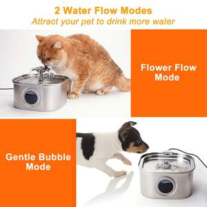 Petwant定制2.6L 3.2L不锈钢猫喷泉自动宠物喷泉猫饮水机 - Product Image 4