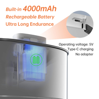 Fontaine à eau automatique en acier inoxydable écologique pour chats et chiens OEM/ODM avec fenêtre de niveau visible, capacité de 3,2 L