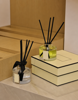 Diffuseur de parfum en rotin avec bouteille en verre, huile essentielle longue durée, parfum Poire Britannique Fleur d'Oranger, cadeau de mariage