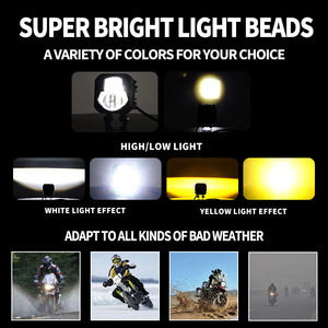 HJG luce a doppio colore <span class=keywords><strong>proiettore</strong></span> 4d <span class=keywords><strong>Led</strong></span> punto di guida luce ausiliaria cubo fuoristrada <span class=keywords><strong>Led</strong></span> fendinebbia luce luce del motociclo Spot - Product Image 4