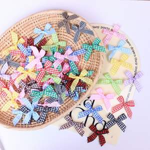 格子涤纶罗缎丝带1CM圣诞系列童装短裙袜子装饰 - Product Image 1