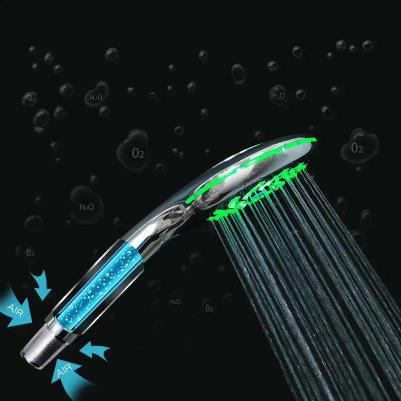 Portable Handheld Led Light Shower Head Water-Saving 3 Function Led Light Handheld Massage Shower Head With Hose