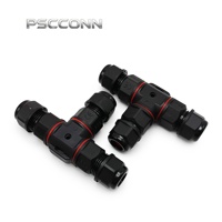 Connecteur étanche IP68 PSCCONN GW20 à 3 cœurs en T, boîtier en nylon robuste M20, 16A 400V pour câbles extérieurs haute puissance