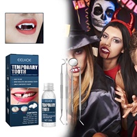 EELHOE Halloween Vampire Maquillage Costume Fausses Dents Prothèse Dentaire Adhésive Réaliste & Durable Gomme Dentaire Accessoires de Fête