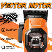 Motor Magnético de 13000 rpm, Cortadora de Pelo Eléctrica Inalámbrica de 7000 RPM, Kit de Recortadora con Pantalla LED para Peluquería