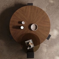 Table à thé circulaire de petite taille italienne minimaliste et moderne pour le salon Table basse de luxe pour la maison