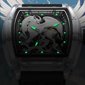 Reloj Mecánico Automático para Hombre Mark Fairwhale, 46MM, Caja de Acrílico, Correa de Goma, Resistente al Agua, Luminoso, Diseño de Totem Bai Ze, FW-6900 - Product Image 3