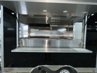 Remolque de Comida Auténtico de Fibra de Vidrio para Tacos con Parrilla Giratoria Trompo, Plancha y Mesa de Preparación, Resistente al Óxido, para Dulces, Frituras y Comida Callejera Latina