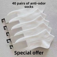 Chaussettes Zhuji pour hommes et femmes, fines, noires et blanches, longueur cheville, respirantes, absorbant la transpiration, déodorantes, en polyester/poly-coton, uniques