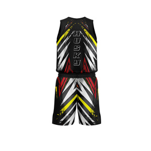 Ensemble de maillot et short de basket-ball sublimé personnalisé, vêtements de sport respirants pour adultes, taille plus, nom d'équipe personnalisé - Product Image 5